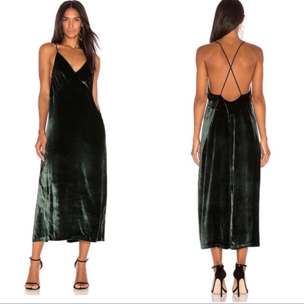 J Brand Blessing MIDI Dress in Velvet Moorland szL
